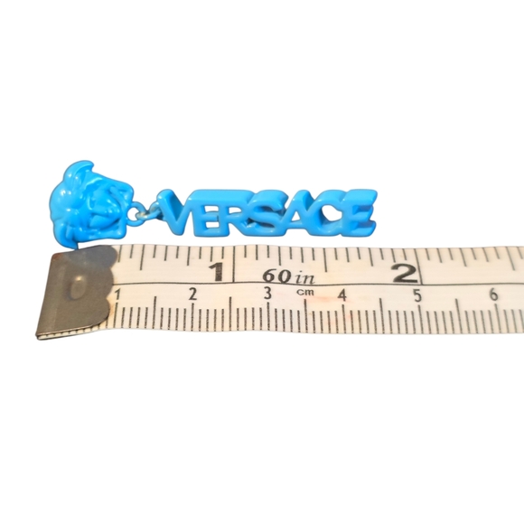 Versace Medusa Drop Earrings In Light Blue - Picture 4 of 5